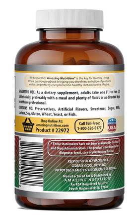 Étiquette du flacon de sulfate ferreux Amazing Nutrition