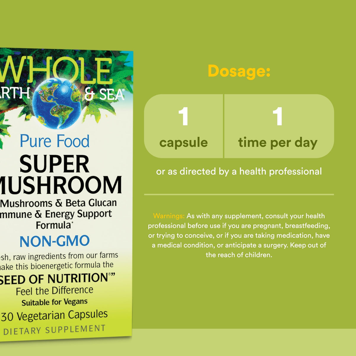 Étiquette du flacon de Super Mushroom Natural Factors