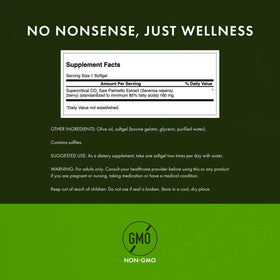 Étiquette du flacon de Swanson Saw Palmetto 160 mg