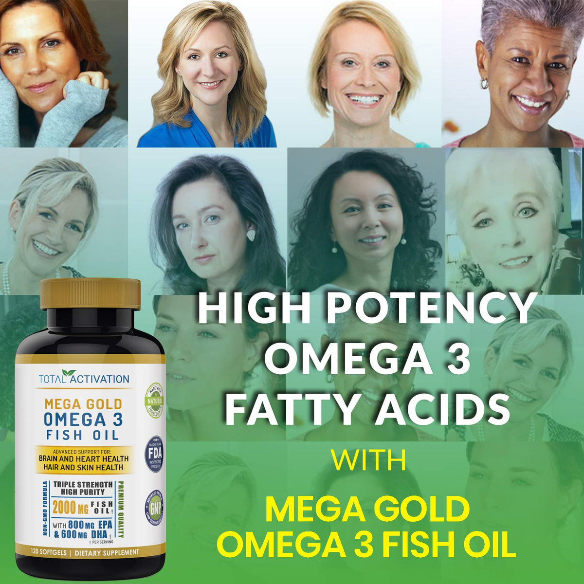 Étiquette du flacon de Total Activation Omega 3