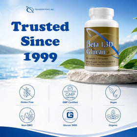 Étiquette du flacon de Transfer Point Beta 1,3D Glucan 100 mg