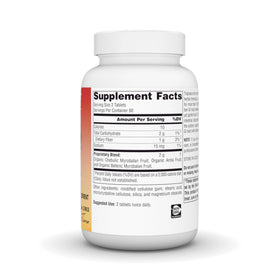 Étiquette du flacon de Triphala Gold 1000mg avec informations nutritionnelles