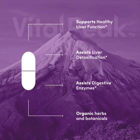 Étiquette du flacon de Vital Peak Détox Foie