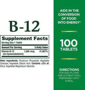 Étiquette du flacon de Vitamine B-12 Nature's Bounty