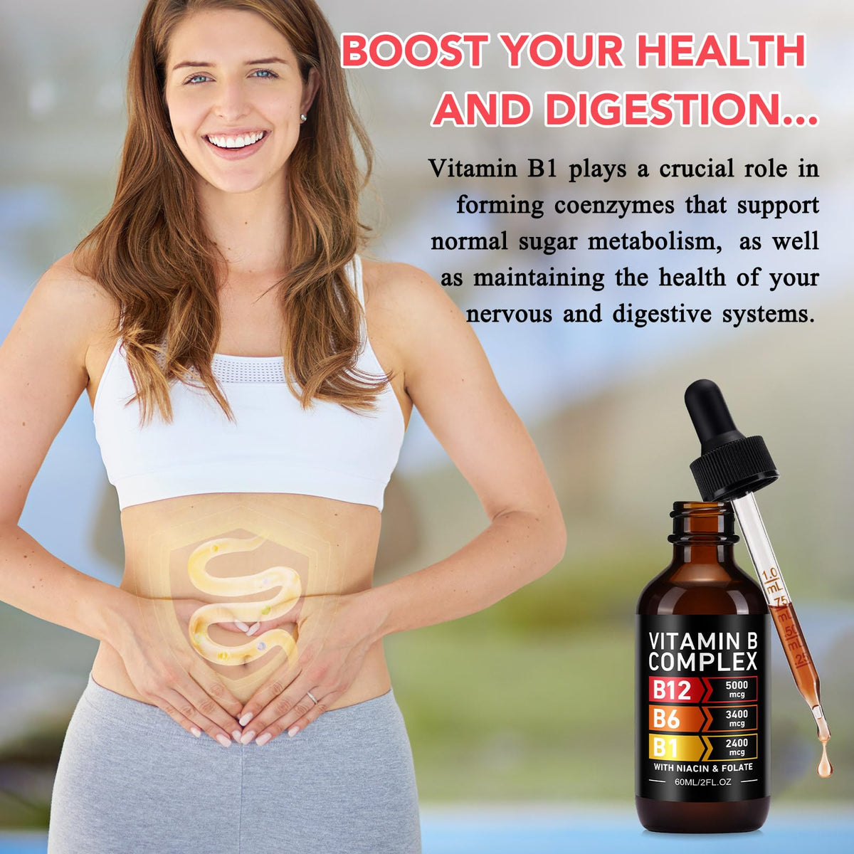 Étiquette du flacon de vitamine B Complexe AEBEFBAW