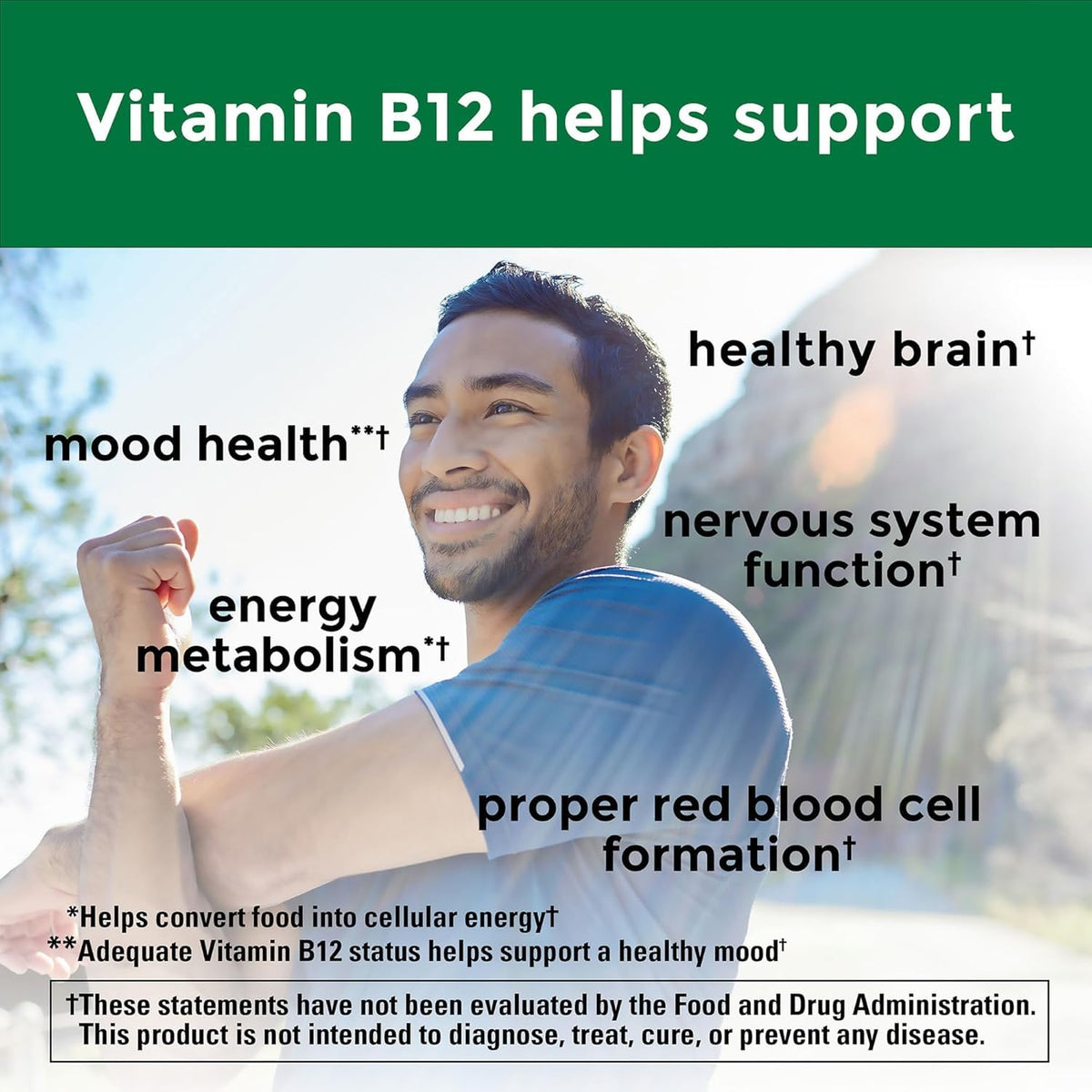 Étiquette du flacon de Vitamine B12 Sublinguale Nature Made