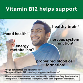 Étiquette du flacon de Vitamine B12 Sublinguale Nature Made