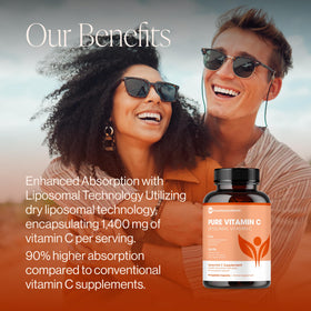 Étiquette du flacon de Vitamine C Liposomale 1400mg Pure Micronutrients