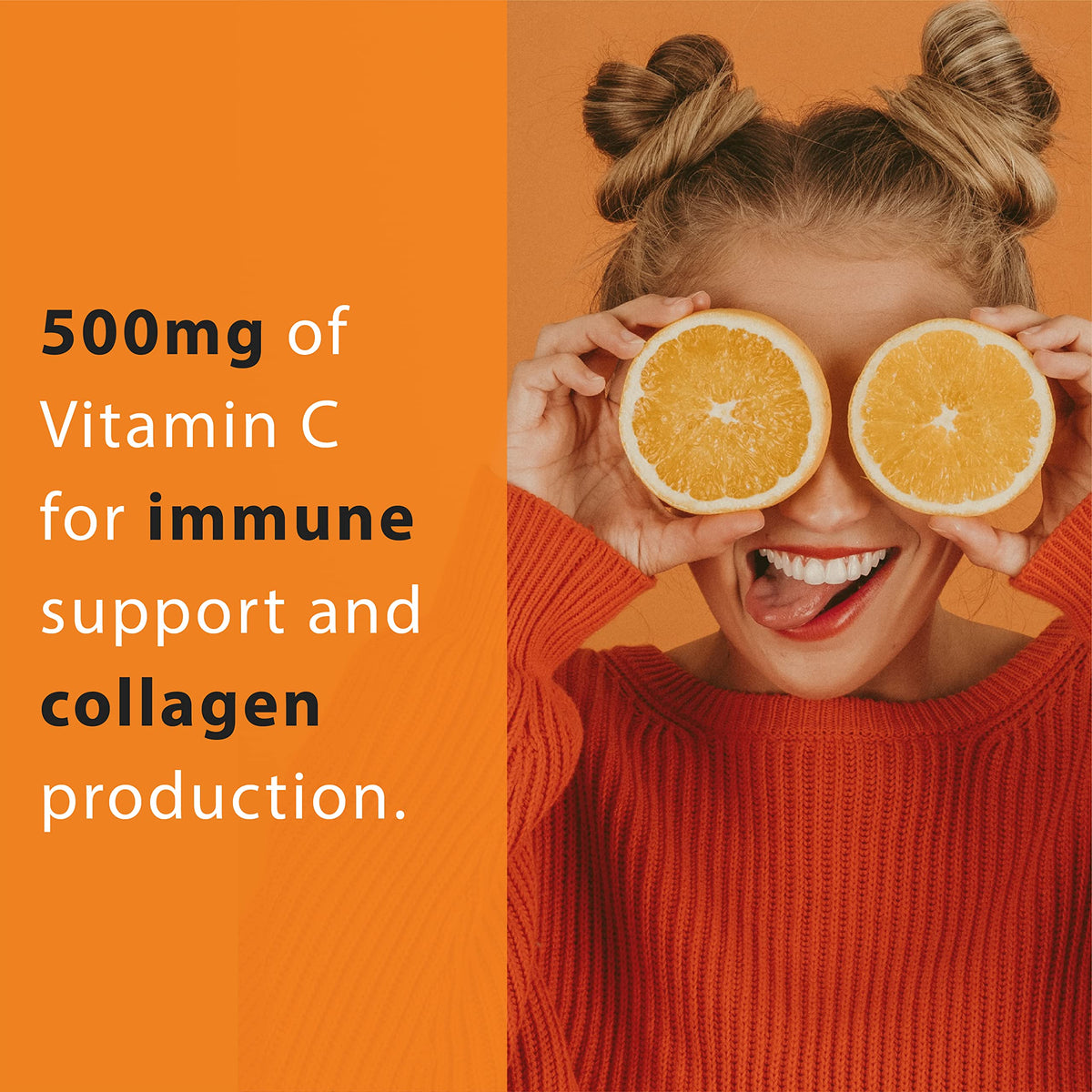 Étiquette du flacon de vitamine C Thomas' Remedies avec ingrédients