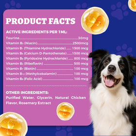 Étiquette du flacon de vitamines B Wellix pour animaux