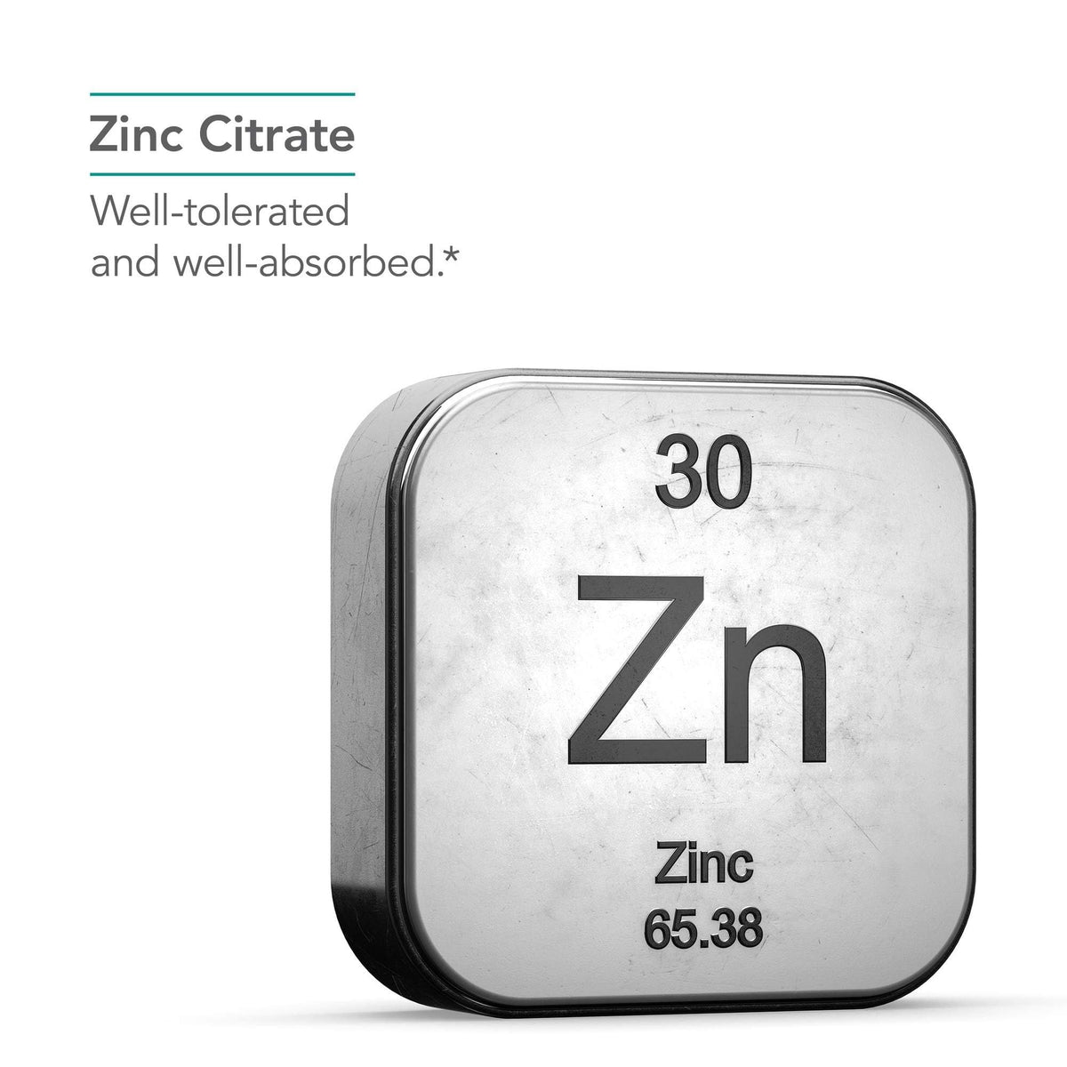 Étiquette du flacon de Zinc Citrate 25 mg, Allergy Research Group