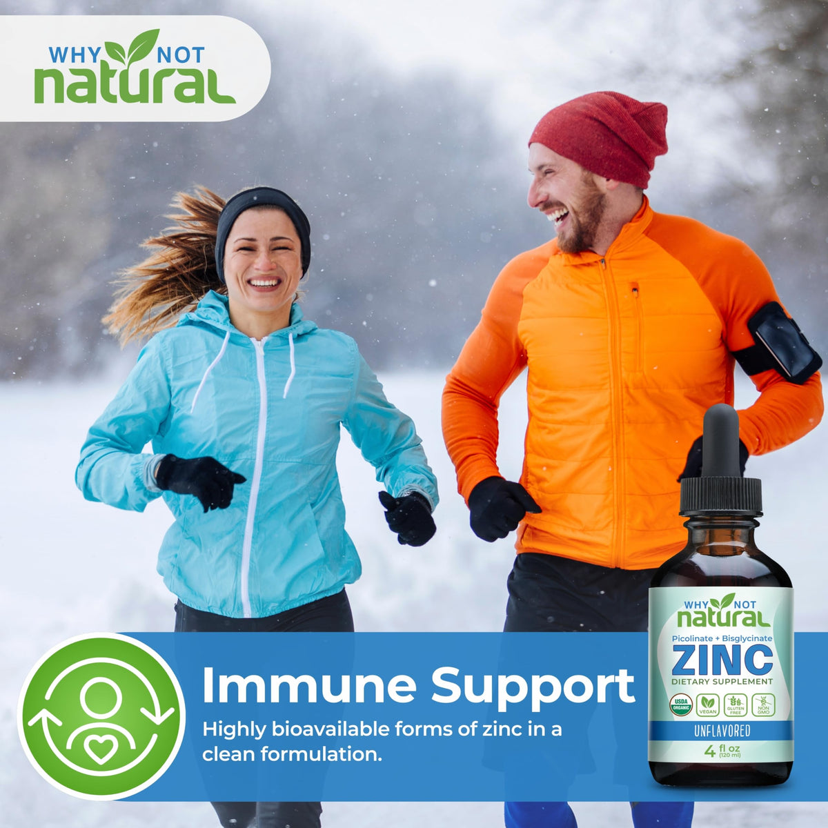 Étiquette du flacon de zinc liquide bio Why Not Natural