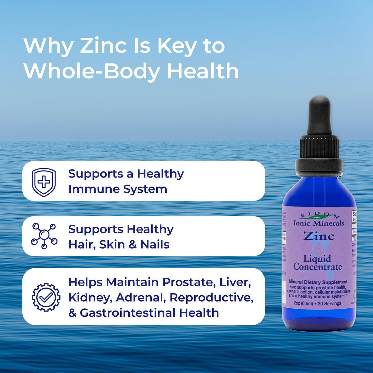 Étiquette du flacon de zinc liquide Eidon