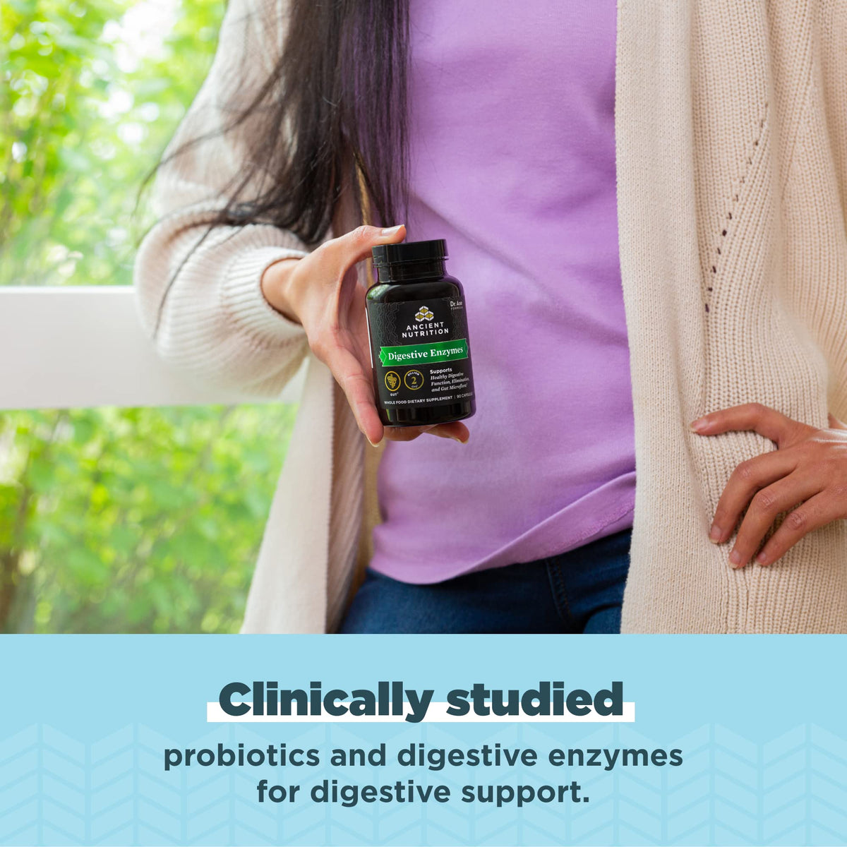 Étiquette du flacon des Enzymes daily Ancient Nutrition