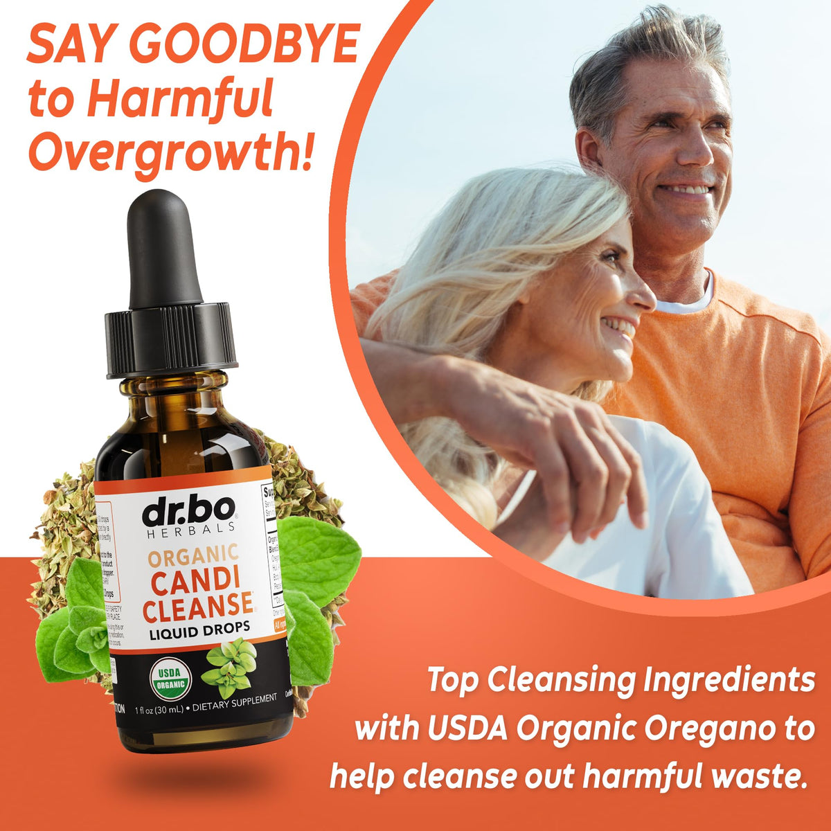 Étiquette du flacon DR. BO Candi Cleanse avec ingrédients
