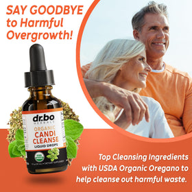 Étiquette du flacon DR. BO Candi Cleanse avec ingrédients