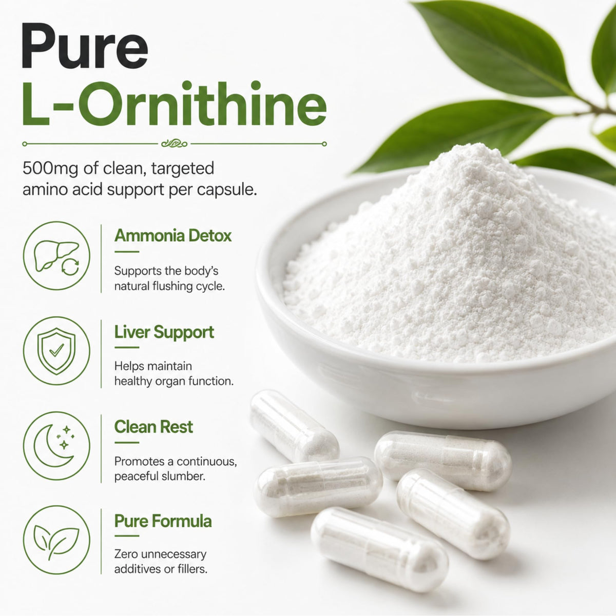 Étiquette du flacon Dr Clark Store ornithine 500mg