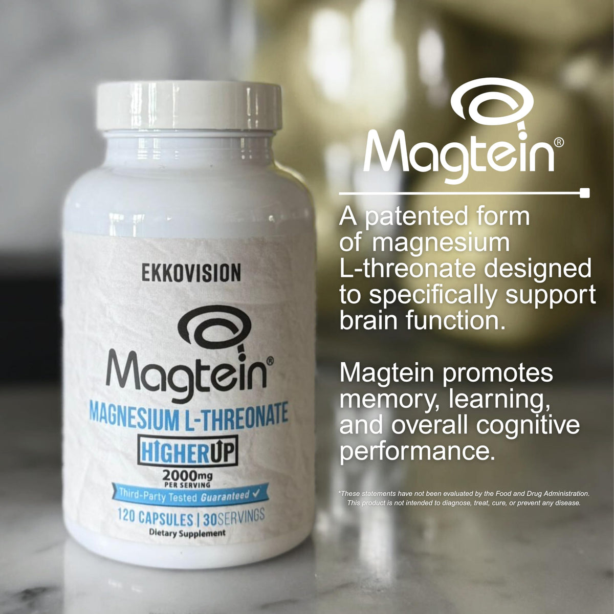 Étiquette du flacon Ekkovision Magtein avec ingrédients et dosage