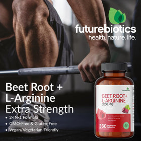 Étiquette du flacon Futurebiotics Betterave + L-Arginine