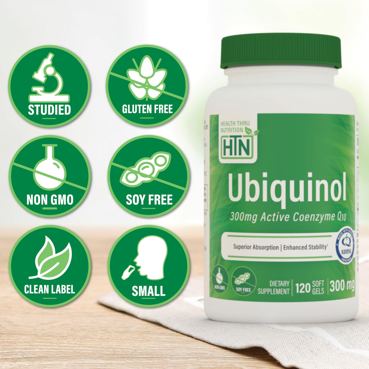 Étiquette du flacon Health Thru Nutrition Ubiquinol