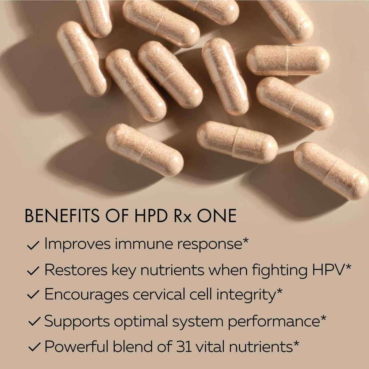 Étiquette du flacon HPD Rx ONE avec ingrédients et dosage