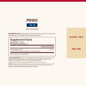 Étiquette du flacon Jarrow Formulas PS100 Phosphatidylserine 100mg