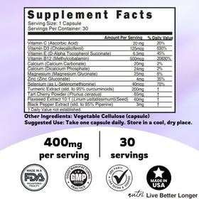 Étiquette du flacon LupuEase 400mg