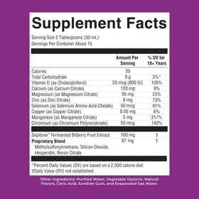 Étiquette du flacon MARYRUTH'S Multimineral avec informations nutritionnelles