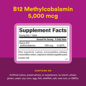 Étiquette du flacon Methylcobalamin 1 000 mcg Natural Factors