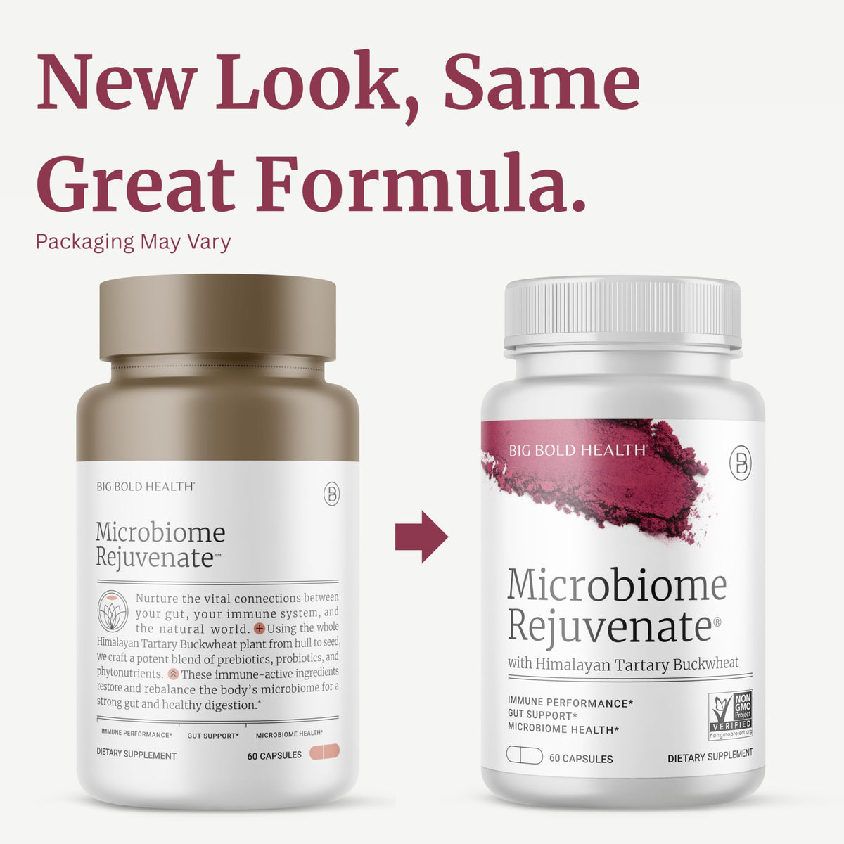 Étiquette du flacon Microbiome Rejuvenate de BIG BOLD HEALTH