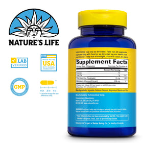 Étiquette du flacon Nature's Life Monolaurin Plus Zinc 936mg