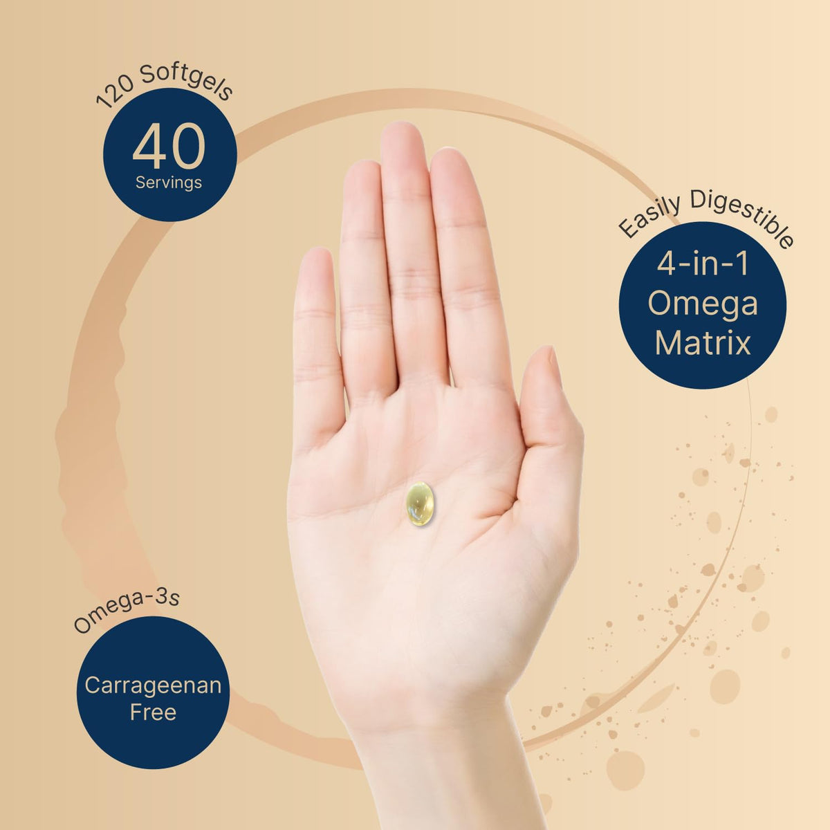 Étiquette du flacon NatureBell d'huile d'algue Omega 3