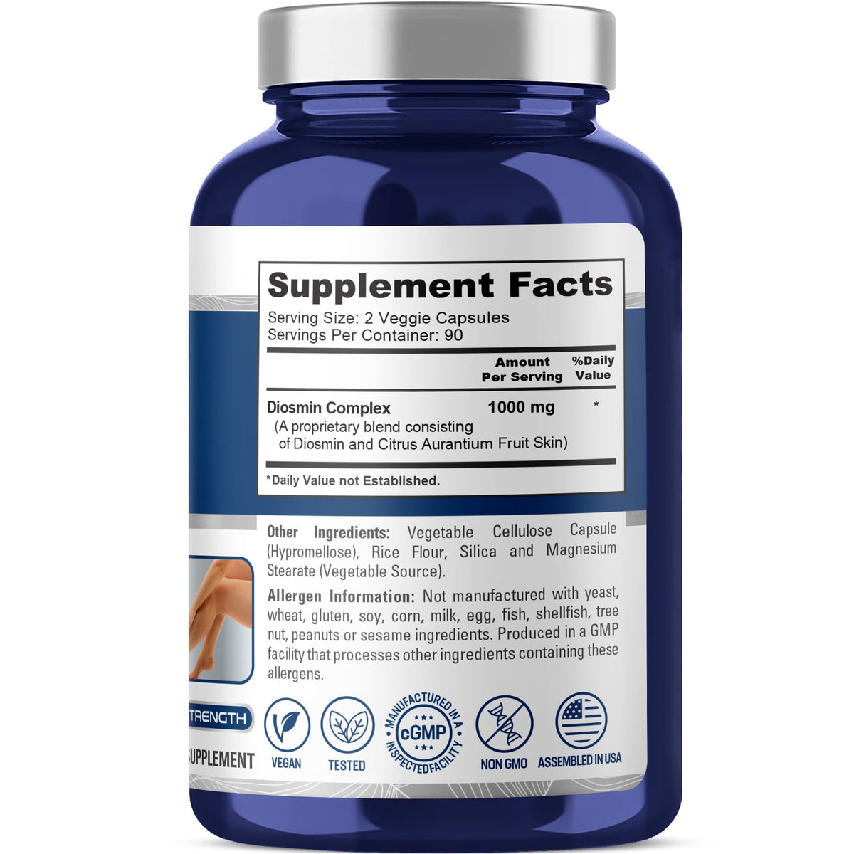 Étiquette du flacon NusaPure Complexe Diosmine 1000mg