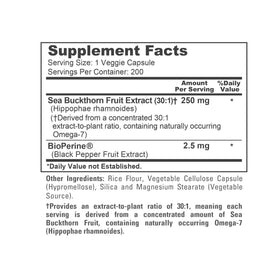 Étiquette du flacon NusaPure Omega-7 250mg