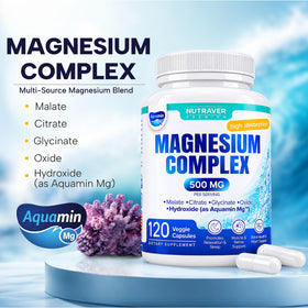 Étiquette du flacon NUTRAVER Complexe de Magnésium 500mg