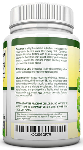 Étiquette du flacon NutriONN Colostrum 1000mg