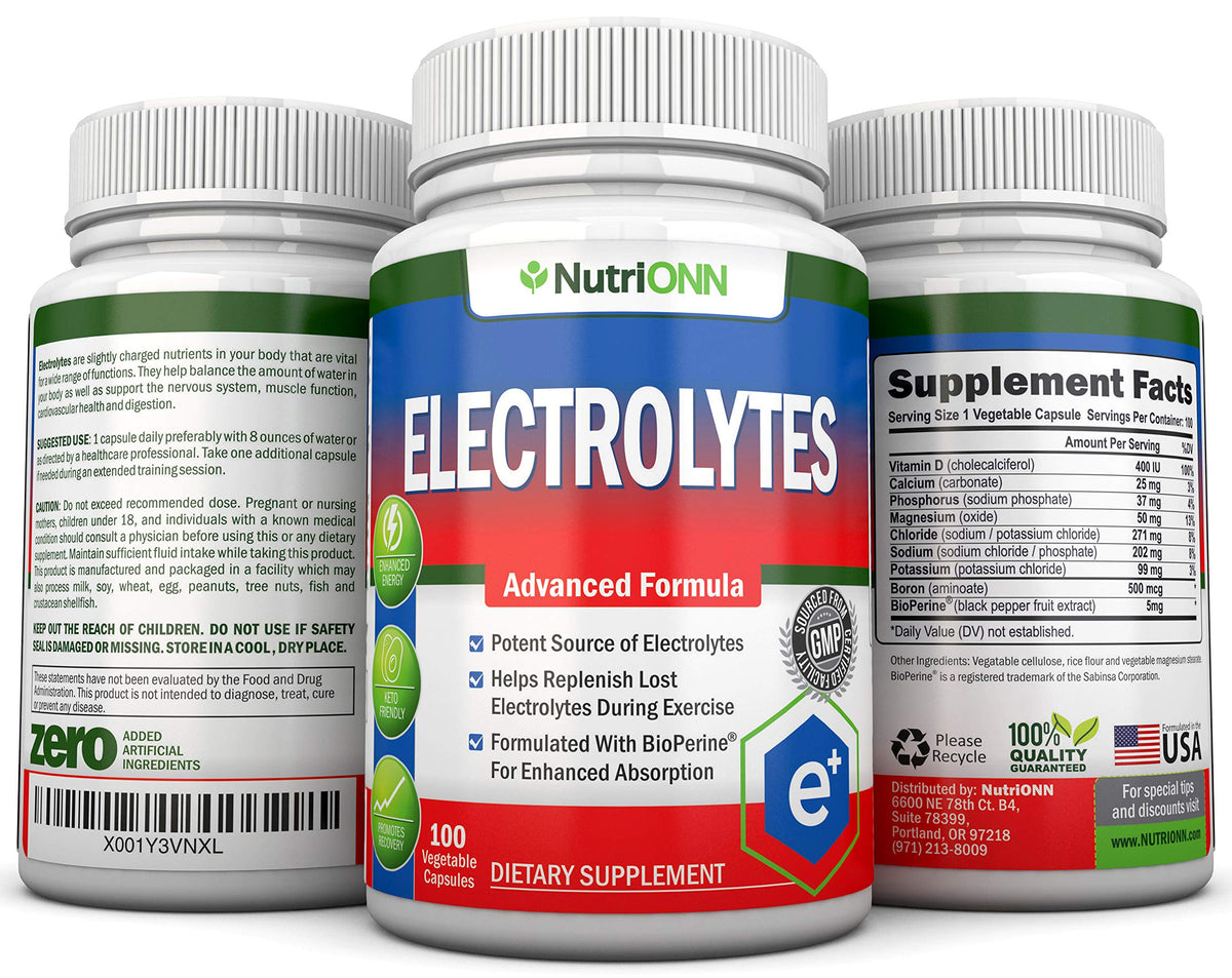 Étiquette du flacon NutriONN électrolytes