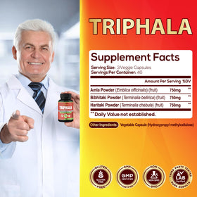 Étiquette du flacon Organic Cadane Triphala