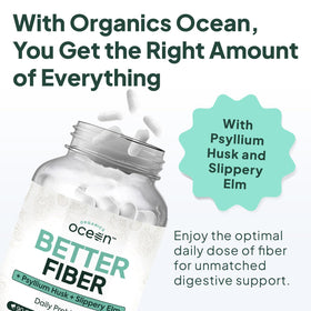 Étiquette du flacon Organics Ocean Complément Alimentaire Fibres