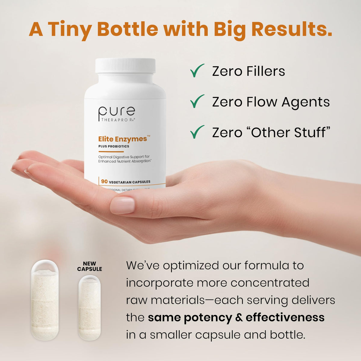 Étiquette du flacon Pure Therapro Rx Enzymes Plus Probiotics