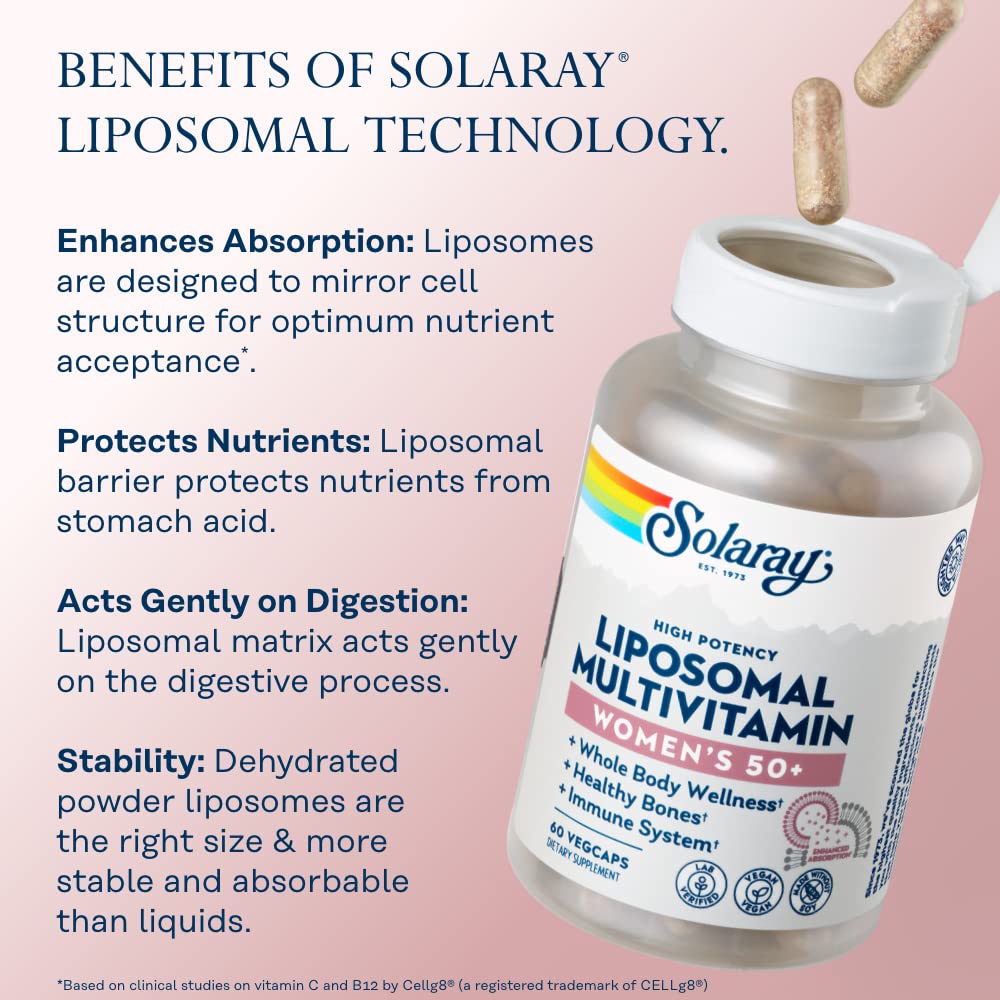 Étiquette du flacon SOLARAY Multivitamines Liposomales Femmes 50+