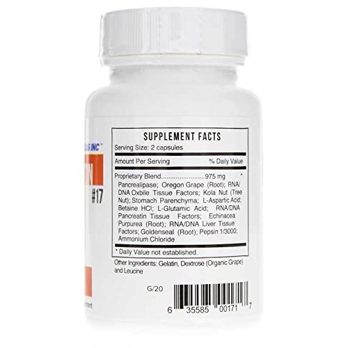 Étiquette du flacon Systemic Formulas Bio Function #17 D