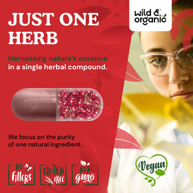 Étiquette du flacon Wild & Organic Capsules de Cerise Acidulée