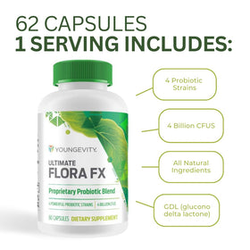Étiquette du flacon Youngevity Ultimate Flora FX