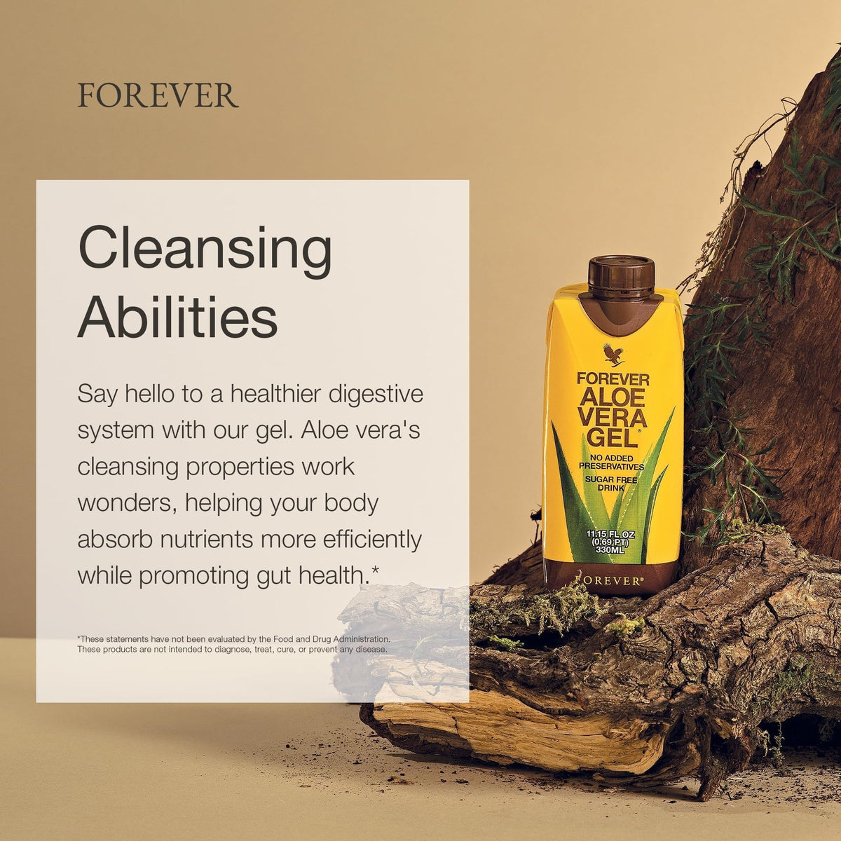 Étiquette du gel d'aloe vera Forever Living avec ingrédients