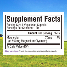 Étiquette du glycinate de magnésium Innate Vitality 500mg