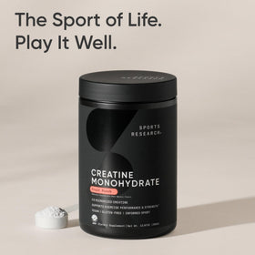 Étiquette du pot de créatine monohydrate Sports Research