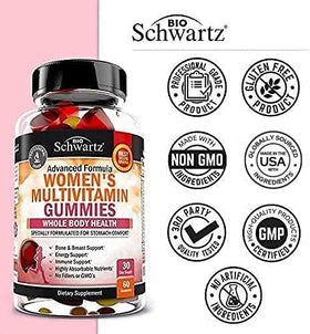 Étiquette du pot de gummies BioSchwartz, informations nutritionnelles