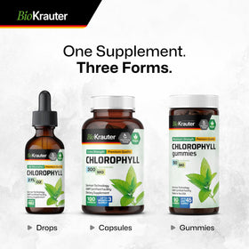 Étiquette du pot de gummies de chlorophylle BIO KRAUTER