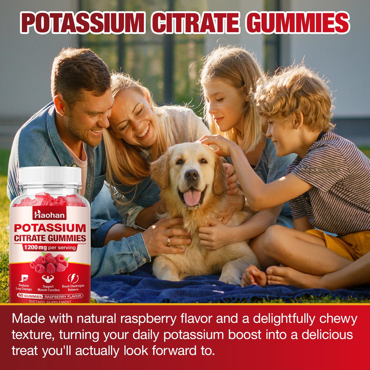 Étiquette du pot de gummies de citrate de potassium Haohan